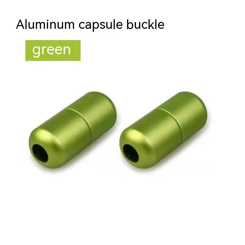 6mm metal capsule shoelace buckle pair in 15 colours including black, white, pink, red, gold, and copper finishes