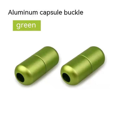 6mm metal capsule shoelace buckle pair in 15 colours including black, white, pink, red, gold, and copper finishes