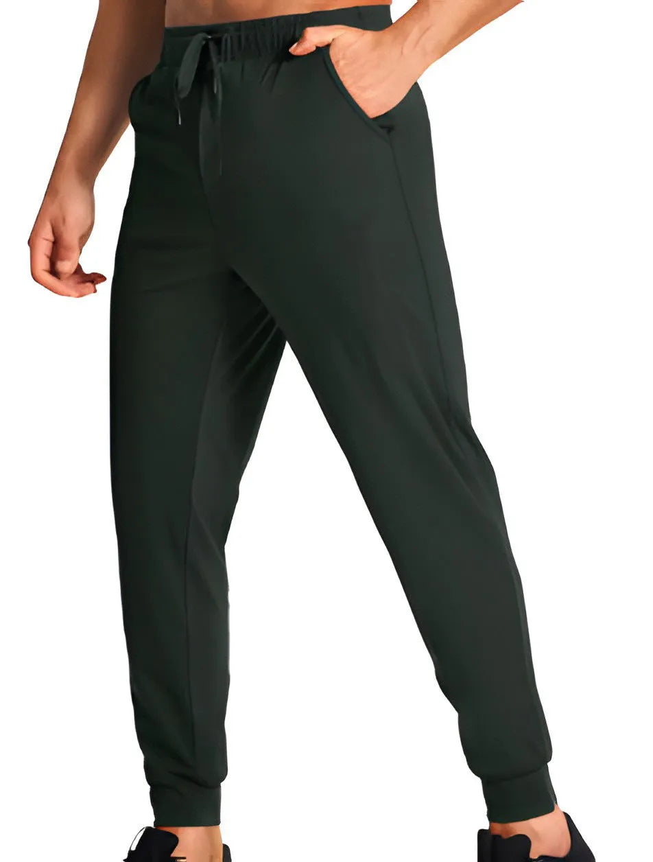 Men's loose fit casual trousers in solid colour, available in sizes XS to 4XL for leisure wear