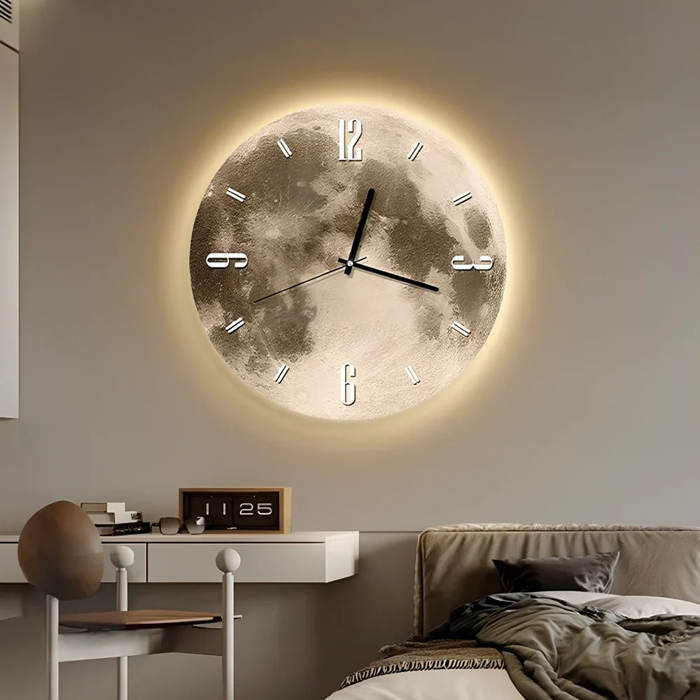 Wall clock with LED lighting and monthly calendar in 30cm 40cm 50cm diameter options