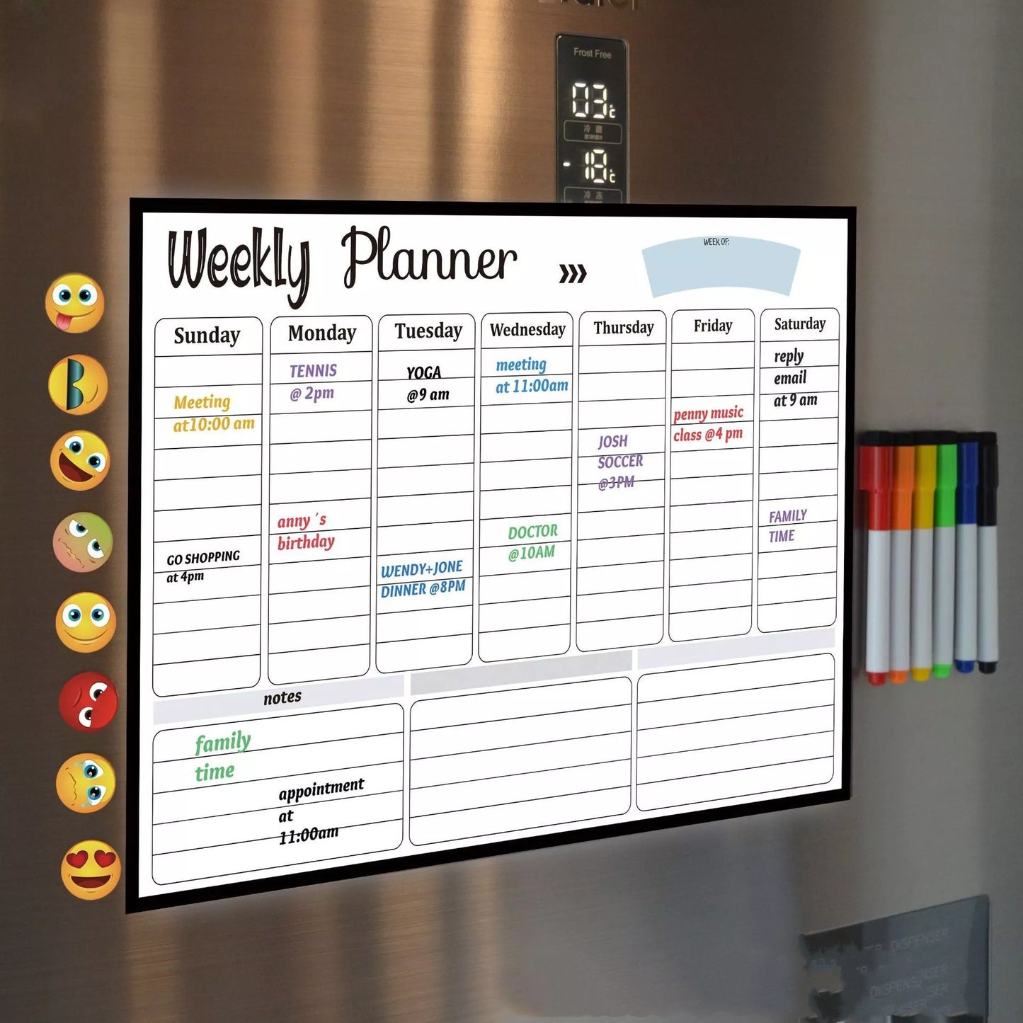 A3 Magnetic Soft Whiteboard Calendar Fridge Magnet with customizable styles for home or office organization