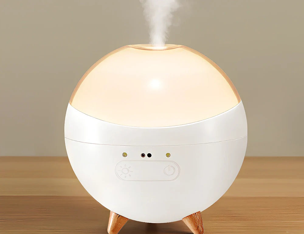 USB car essential oil diffuser with gesture control and adjustable lighting in cup holder