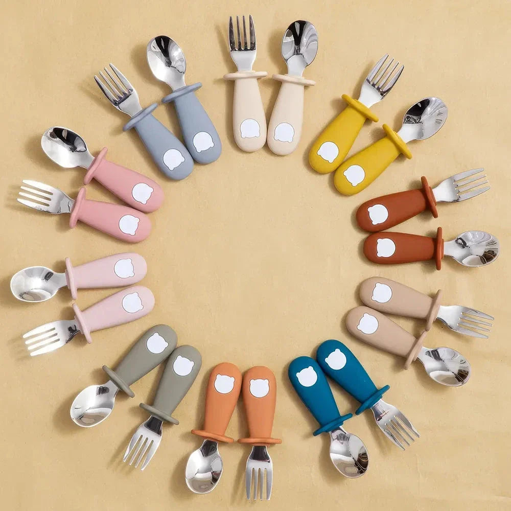 Baby Cartoon Stainless Steel Tableware Set - Durable, Safe, and Adorable Dining Set for Toddlers and Young Children