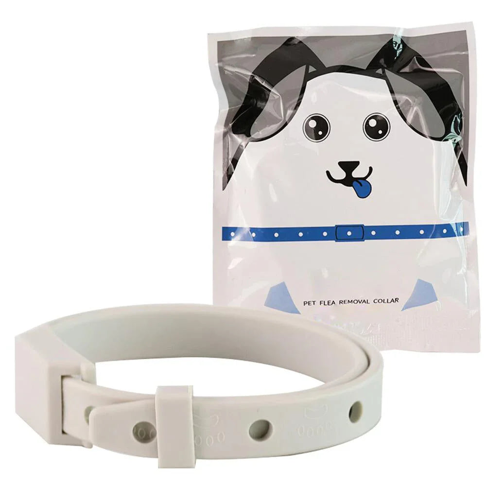 An 8-month protection anti-flea and tick collar for small cats and dogs, designed with adjustable and water-resistant features for pet safety and comfort.