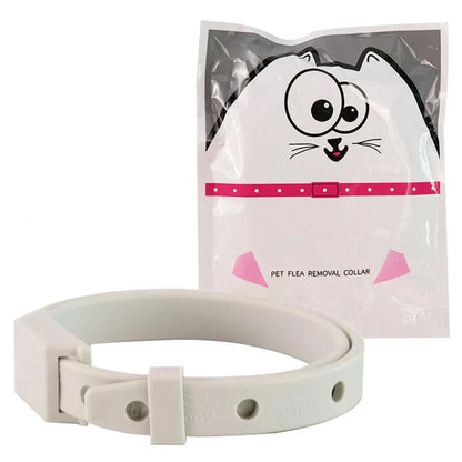 An 8-month protection anti-flea and tick collar for small cats and dogs, designed with adjustable and water-resistant features for pet safety and comfort.