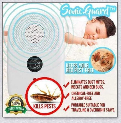 SonicGuard Dust Mite and Bed Bug Killer Device - Ultrasonic Pest Control Solution for Allergy-Free Home Protection
