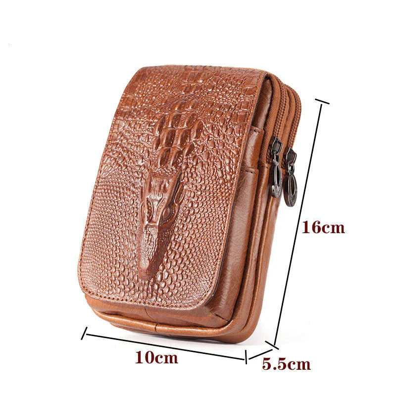 Hhomeenjoy Leather Men's Mobile Phone Pockets Vertical Multi-function