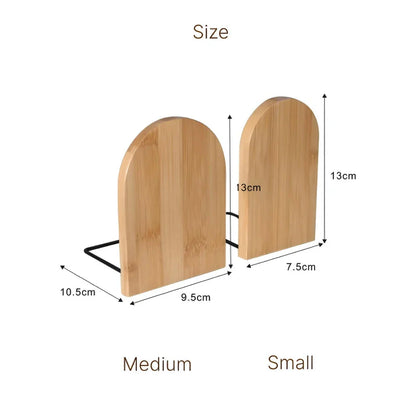 Natural Bamboo Desktop Organizer and Bookend with Elegant Finish and Vertical Storage