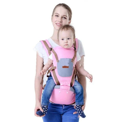 Ergonomic baby carrier made with premium materials, featuring adjustable straps and breathable panels for comfortable and hands-free parenting