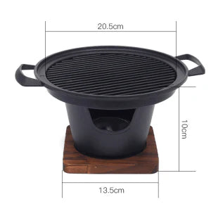 Compact and portable mini barbecue grill with Japanese-inspired design for solo or small-scale outdoor cooking