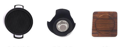 Compact and portable mini barbecue grill with Japanese-inspired design for solo or small-scale outdoor cooking