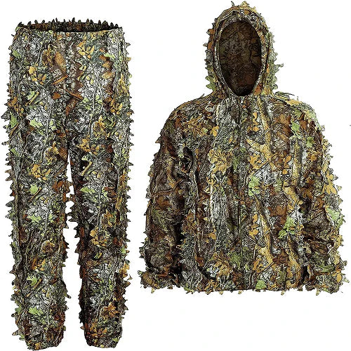 Premium Ghillie Camouflage Camo Suit with realistic 3D foliage for superior concealment in outdoor activities