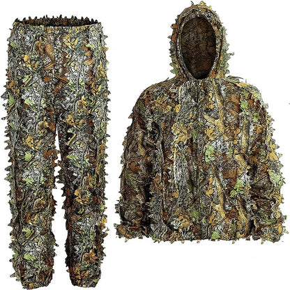 Premium Ghillie Camouflage Camo Suit with realistic 3D foliage for superior concealment in outdoor activities