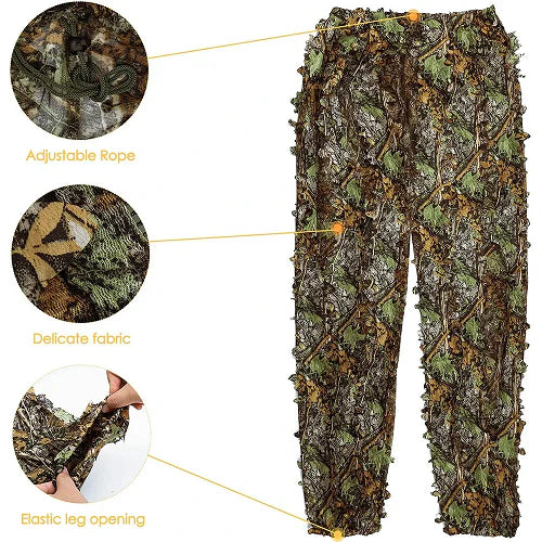 Premium Ghillie Camouflage Camo Suit with realistic 3D foliage for superior concealment in outdoor activities