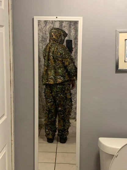 Premium Ghillie Camouflage Camo Suit with realistic 3D foliage for superior concealment in outdoor activities