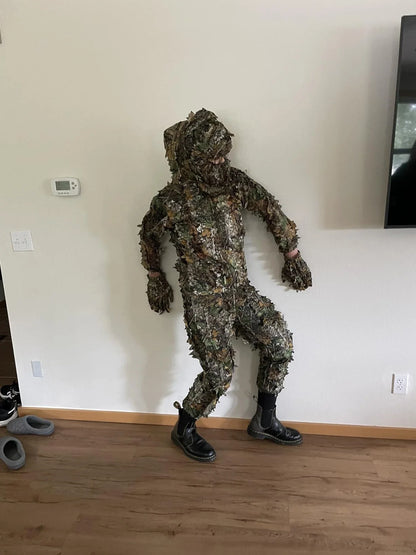 Premium Ghillie Camouflage Camo Suit with realistic 3D foliage for superior concealment in outdoor activities