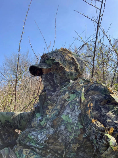 Premium Ghillie Camouflage Camo Suit with realistic 3D foliage for superior concealment in outdoor activities