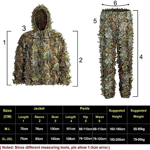 Premium Ghillie Camouflage Camo Suit with realistic 3D foliage for superior concealment in outdoor activities
