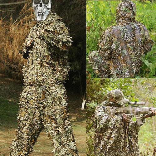 Premium Ghillie Camouflage Camo Suit with realistic 3D foliage for superior concealment in outdoor activities