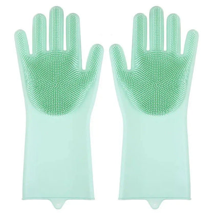 Pet Grooming Silicone Gloves - Soft, Eco-Friendly Gloves with Brush Heads for Effective Pet Grooming