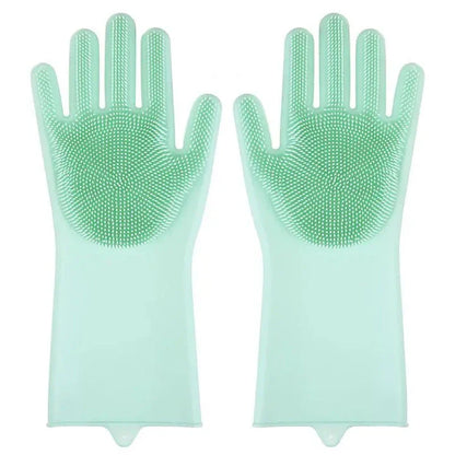 Pet Grooming Silicone Gloves - Soft, Eco-Friendly Gloves with Brush Heads for Effective Pet Grooming