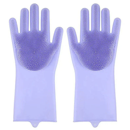 Pet Grooming Silicone Gloves - Soft, Eco-Friendly Gloves with Brush Heads for Effective Pet Grooming