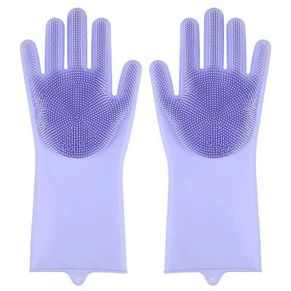 Pet Grooming Silicone Gloves - Soft, Eco-Friendly Gloves with Brush Heads for Effective Pet Grooming
