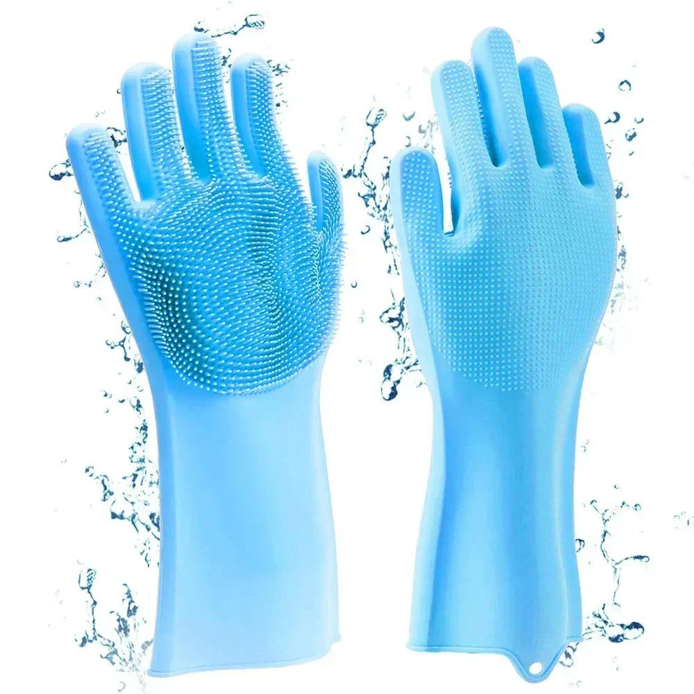 Pet Grooming Silicone Gloves - Soft, Eco-Friendly Gloves with Brush Heads for Effective Pet Grooming
