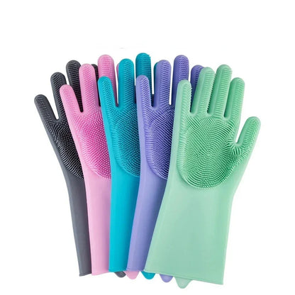 Pet Grooming Silicone Gloves - Soft, Eco-Friendly Gloves with Brush Heads for Effective Pet Grooming
