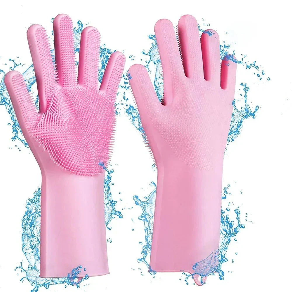 Pet Grooming Silicone Gloves - Soft, Eco-Friendly Gloves with Brush Heads for Effective Pet Grooming