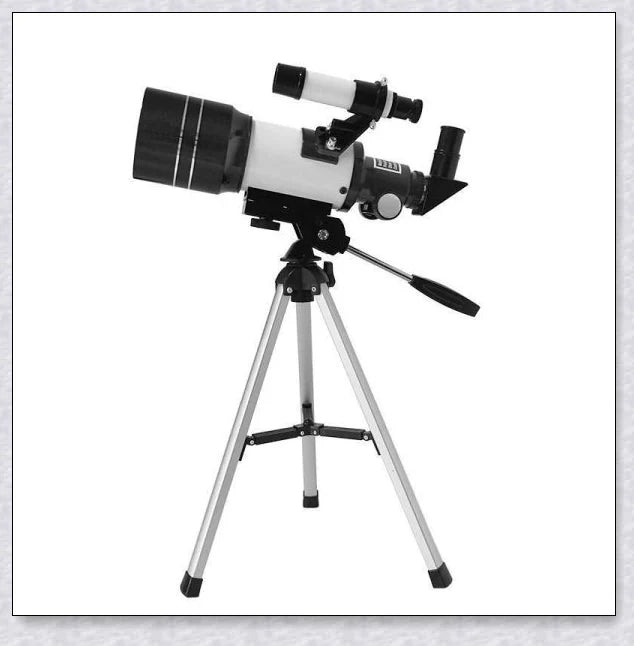 Professional astronomical telescope with adjustable tripod, Barlow lens, and eyepieces for clear, high-resolution views of the night sky
