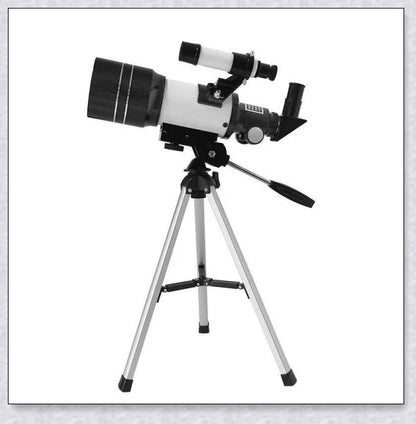 Professional astronomical telescope with adjustable tripod, Barlow lens, and eyepieces for clear, high-resolution views of the night sky