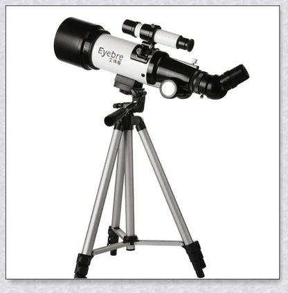 Professional astronomical telescope with adjustable tripod, Barlow lens, and eyepieces for clear, high-resolution views of the night sky