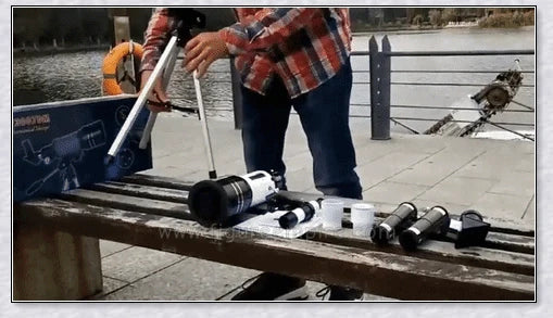 Professional astronomical telescope with adjustable tripod, Barlow lens, and eyepieces for clear, high-resolution views of the night sky