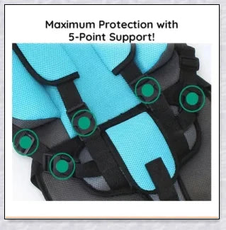 Infant Safe Portable Car Baby Safety Seat with 5-point harness, adjustable straps, and plush padding for maximum comfort and protection