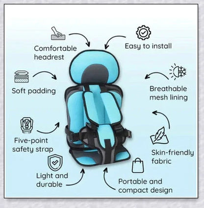 Infant Safe Portable Car Baby Safety Seat with 5-point harness, adjustable straps, and plush padding for maximum comfort and protection