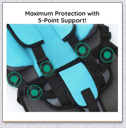 Infant Safe Portable Car Baby Safety Seat with 5-point harness, adjustable straps, and plush padding for maximum comfort and protection