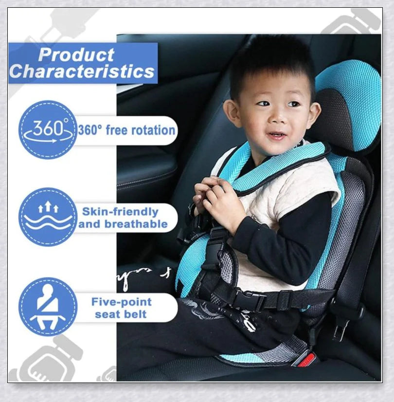 Infant Safe Portable Car Baby Safety Seat with 5-point harness, adjustable straps, and plush padding for maximum comfort and protection