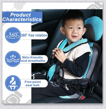 Infant Safe Portable Car Baby Safety Seat with 5-point harness, adjustable straps, and plush padding for maximum comfort and protection