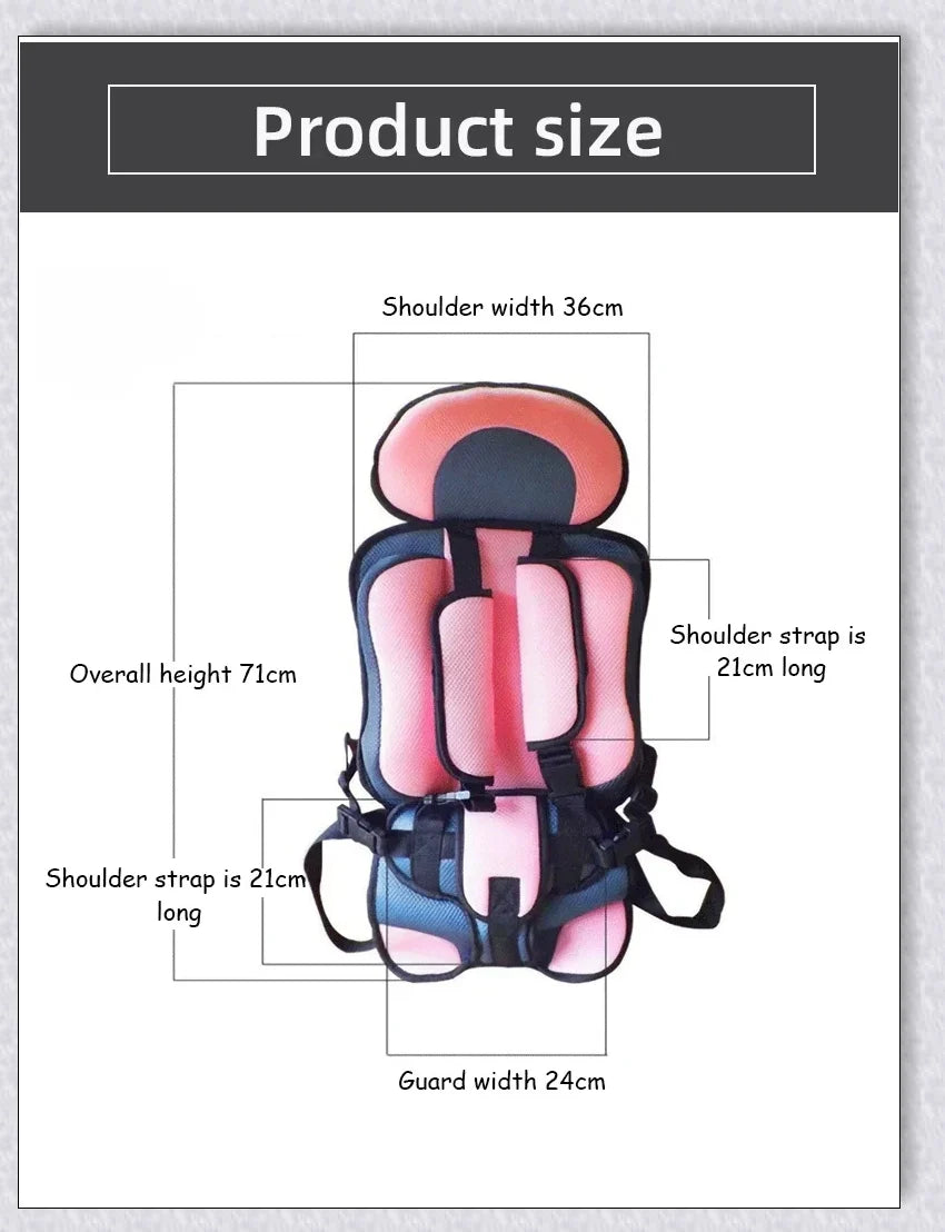 Infant Safe Portable Car Baby Safety Seat with 5-point harness, adjustable straps, and plush padding for maximum comfort and protection