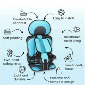 Infant Safe Portable Car Baby Safety Seat with 5-point harness, adjustable straps, and plush padding for maximum comfort and protection