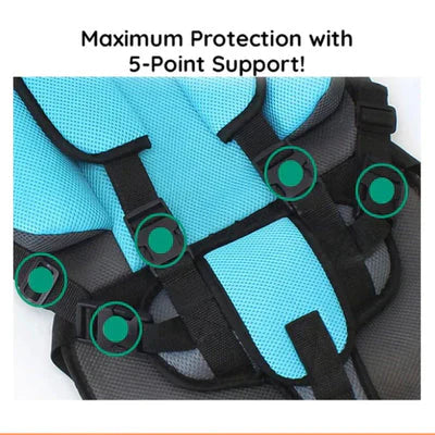 Infant Safe Portable Car Baby Safety Seat with 5-point harness, adjustable straps, and plush padding for maximum comfort and protection