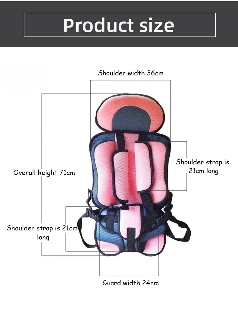 Infant Safe Portable Car Baby Safety Seat with 5-point harness, adjustable straps, and plush padding for maximum comfort and protection
