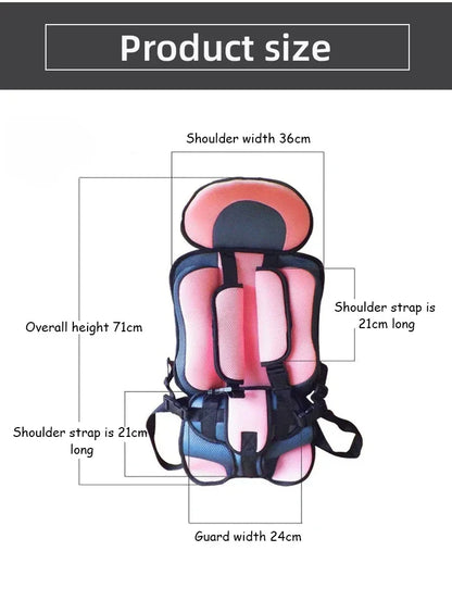 Infant Safe Portable Car Baby Safety Seat with 5-point harness, adjustable straps, and plush padding for maximum comfort and protection