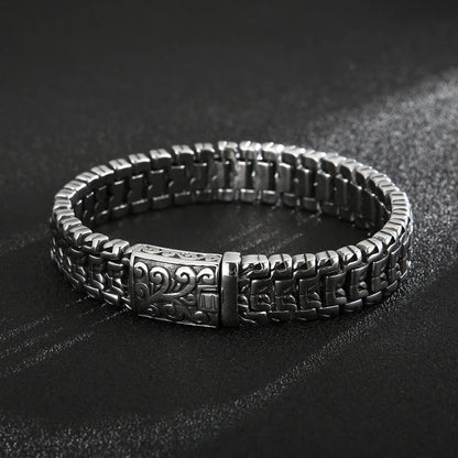 Titanium Steel Bracelet with Personalized Flower Design - A Fusion of European and American Style