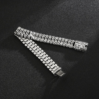 Titanium Steel Bracelet with Personalized Flower Design - A Fusion of European and American Style