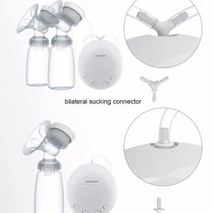 Electric Breast Double Pump with Dual-Suction Design, Soft Massage Cushions, and Multiple Power Options for Convenient Breastfeeding
