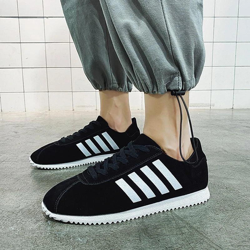 Forrest Sports Youth Running Shoes in classic black, featuring a sleek, frosted leather upper and durable rubber sole for superior comfort and performance.