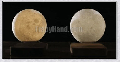 Lunamen - Magnetic Levitating Moon Lamp that rotates and levitates above a magnetic base, displaying the moon's detailed surface.