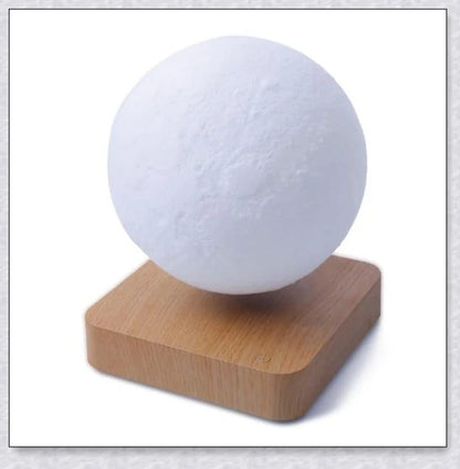 Lunamen - Magnetic Levitating Moon Lamp that rotates and levitates above a magnetic base, displaying the moon's detailed surface.